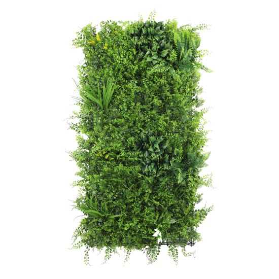 Aranjament decorativ, de perete, cu ramă din aluminiu și plante artificiale Naimeed D7469, Dimensiuni 50x100 cm