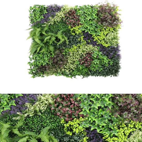 Panou din plante artificiale,cu frunze, Naimeed D7478, Multicolor, 100x100 cm