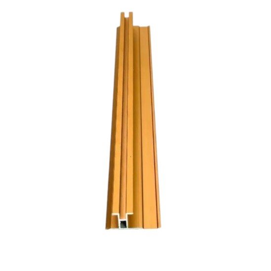 Set 3 profile cu canel, pentru imbinarea panourilor cristal carbon si carbune de bambus, Naimeed D6290, aluminiu, 300x0.5cm, Auriu