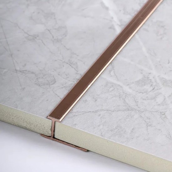 Set 3 profile tip H, pentru imbinarea panourilor cristal carbon si carbune de bambus, Naimeed D6300, aluminiu, 300x0.5cm, Bronz