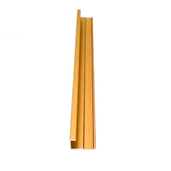 Set 3 profile aluminiu pentru finisarea panourilor cristal carbon si carbune de bambus, Naimeed D6308, aluminiu, 300x0.5cm, Auriu