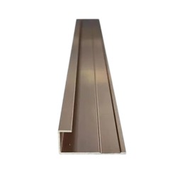 Set 3 profile aluminiu pentru finisarea panourilor cristal carbon si carbune de bambus, Naimeed D6309, aluminiu, 300x0.5cm, Bronz