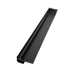 Set 3 profile de colt exterior, rotunjit, pentru imbinarea panourilor cristal carbon si carbune de bambus, Naimeed D6328, aluminiu, 300x0.5cm, Negru