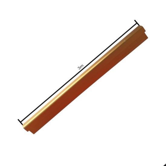 Set 3 profile de colt exterior, rotunjit, pentru imbinarea panourilor cristal carbon si carbune de bambus, Naimeed D6329, aluminiu, 300x0.5cm, Auriu