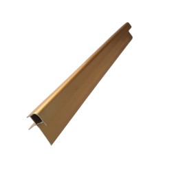 Set 3 profile de colt exterior, rotunjit, pentru imbinarea panourilor cristal carbon si carbune de bambus, Naimeed D6329, aluminiu, 300x0.5cm, Auriu