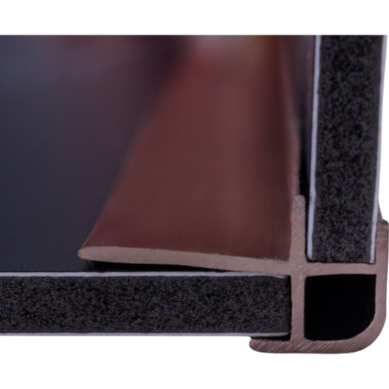 Set 3 profile de colt exterior, rotunjit, pentru imbinarea panourilor cristal carbon si carbune de bambus, Naimeed D6330, aluminiu, 300x0.5cm, Bronz