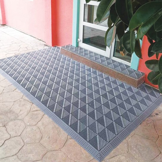 Set 4 placi pardoseala modulara din PP, Naimeed D4533, Gri