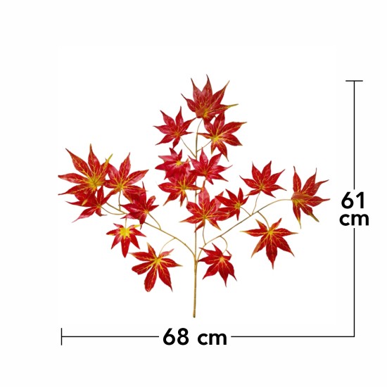 Set 6 crenguta fara ghiveci, Naimeed D3073, 61x68cm, Rosu