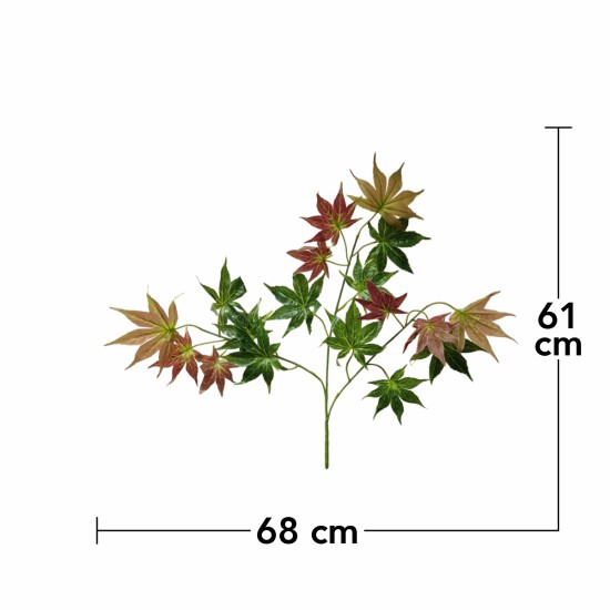 Set 6 crenguta fara ghiveci, Naimeed D3073, 61x68cm, Verde/Maro