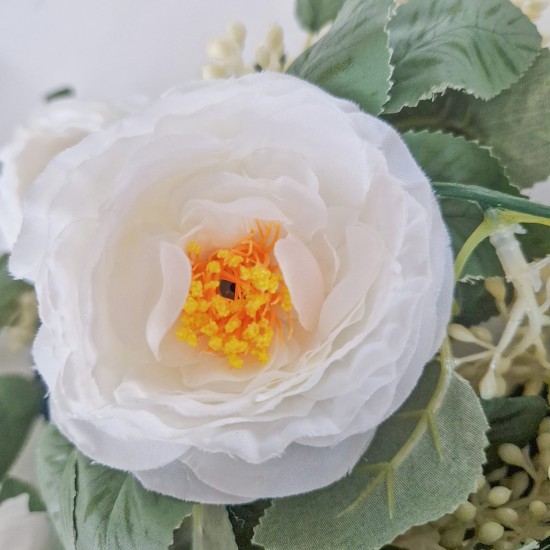 Planta artificiala curgatoare cu flori, Naimeed D4866, Alb, 2m