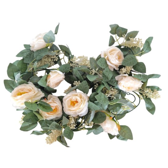 Planta artificiala curgatoare cu flori, Naimeed D4866, Portocaliu, 2m Planta artificiala curgatoare cu flori, Naimeed D4866, Portocaliu, 2m