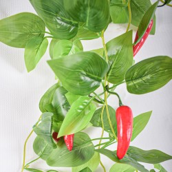 Planta artificiala curgatoare, inaltime 100cm, Naimeed D5015, model ardei, Rosu