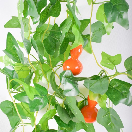 Planta artificiala curgatoare, inaltime 100cm, Naimeed D5015, model dovleac, Portocaliu Planta artificiala curgatoare, inaltime 100cm, Naimeed D5015, model dovleac, Portocaliu