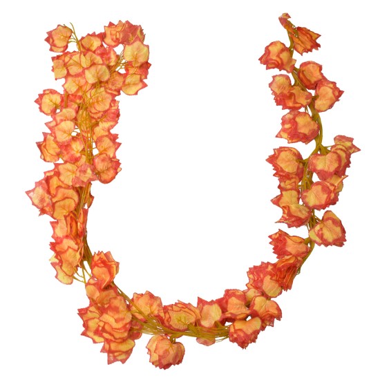 Set 12 ghirlande artificiale, frunze de iedera, Naimeed D5016, Portocaliu