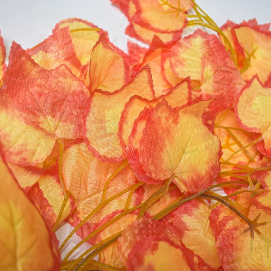 Set 12 ghirlande artificiale, frunze de iedera, Naimeed D5016, Portocaliu