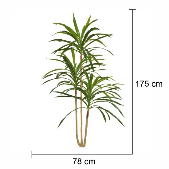 Planta artificiala, Dracaena Marginata fara ghiveci, Naimeed D5604, 175x78 cm, Verde