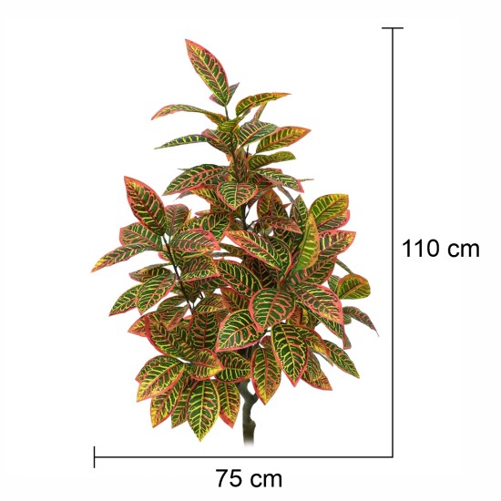 Planta artificiala, Croton Magnificent fara ghiveci, Naimeed D5608, 110x75 cm, Rosu Planta artificiala, Croton Magnificent fara ghiveci, Naimeed D5608, 110x75 cm, Rosu