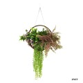Aranjament Suspendat cu Plante Artificiale pe Disc Decorativ Auriu, Naimeed D7475, diametru 30 cm