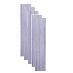 Set 5 panouri decorative, riflaj WPC, cu 6 caneluri, Naimeed D6218, 260x17x1.8cm, Gri marmura