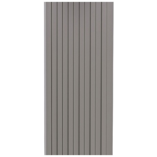 Set 5 panouri decorative, riflaj WPC, cu 6 caneluri, Naimeed D6221, 260x17x1.8cm, Gri deschi
