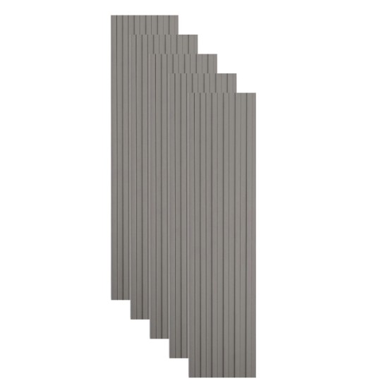 Set 5 panouri decorative, riflaj WPC, cu 6 caneluri, Naimeed D6221, 260x17x1.8cm, Gri deschi Set 5 panouri decorative, riflaj WPC, cu 6 caneluri, Naimeed D6221, 260x17x1.8cm, Gri deschi