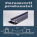 Set 5 panouri decorative, riflaj WPC, Naimeed D6228, 260x18x1.8cm, Gri metalizat