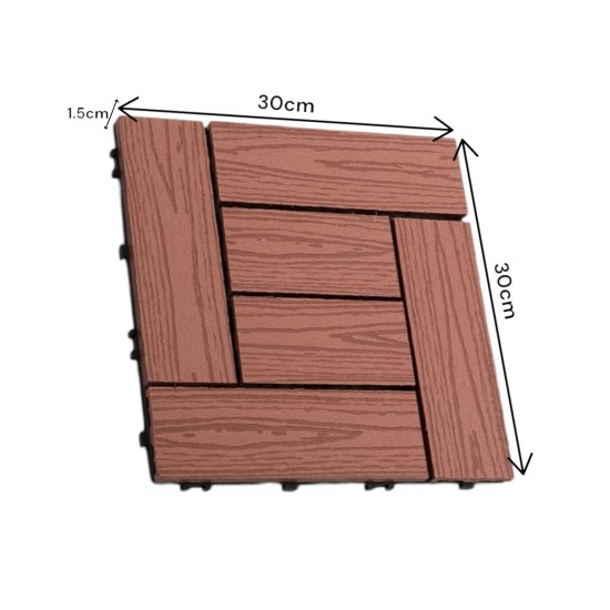 Dala deck terasa WPC, Naimeed D6252, 30x30x2cm, Visiniu Dala deck terasa WPC, Naimeed D6252, 30x30x2cm, Visiniu