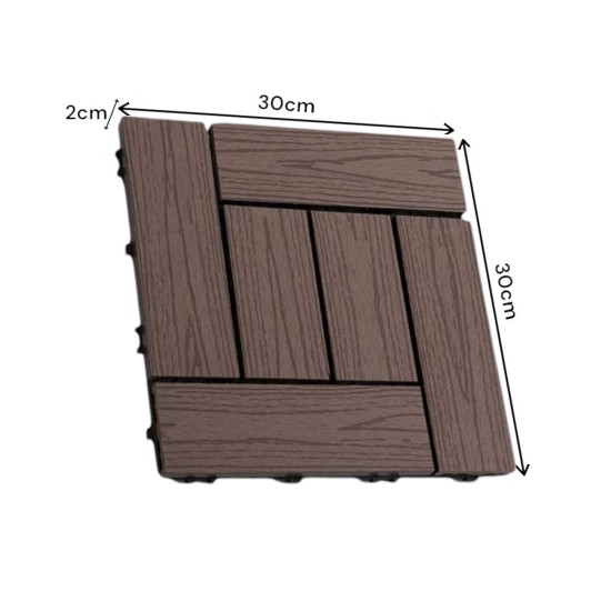 Dala deck terasa WPC, Naimeed D6253, 30x30x2cm, Maro