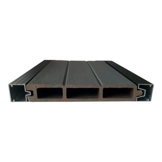 Placa de gard 3D, din compozit de lemn si plastic WPC, Naimeed D6472, 180x15,5x2.4cm, Visiniu