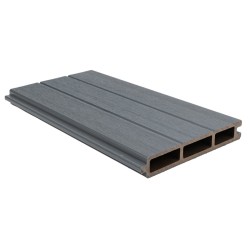 Placa de gard 3D, din compozit de lemn si plastic WPC, Naimeed D6474, 180x15,5x2.4cm, Gri