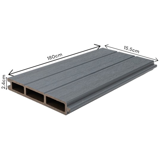 Placa de gard 3D, din compozit de lemn si plastic WPC, Naimeed D6474, 180x15,5x2.4cm, Gri Placa de gard 3D, din compozit de lemn si plastic WPC, Naimeed D6474, 180x15,5x2.4cm, Gri