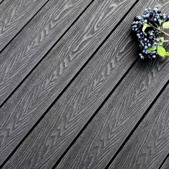 Pardoseala decking terasa din compozit WPC, Naimeed D6485, rezistenta sporita, 290x14x2.5cm, Negru