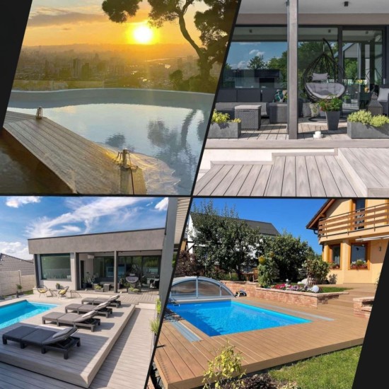 Pardoseala decking terasa din compozit WPC, Naimeed D6485, rezistenta sporita, 290x14x2.5cm, Negru Pardoseala decking terasa din compozit WPC, Naimeed D6485, rezistenta sporita, 290x14x2.5cm, Negru