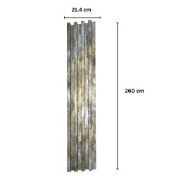 Panou decorativ riflaj WPC, montaj rapid, rezistenta ridicata, Naimeed D7526, 260x16.8x2.3cm, multicolor