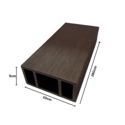 Profil dreptunghiular ranforsat din WPC co-extrudat, Naimeed D7502, 280×10×5 cm, maro închis