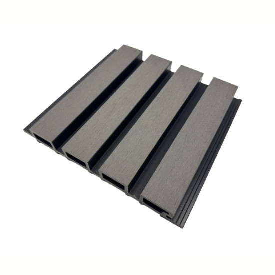 Lambriu decorativ WPC, reliefat, pentru exterior, montaj rapid, rezistenta ridicata, Naimeed D7494, 280x22x2.6cm, Stejar gri