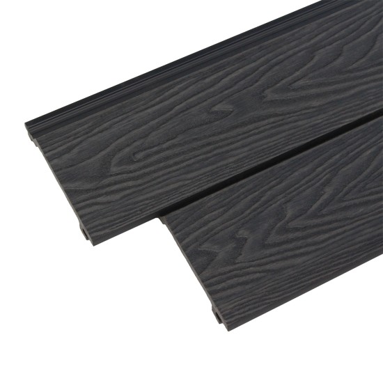 Lambriu decorativ riflaj WPC, pentru exterior, montaj rapid, rezistenta ridicata, Naimeed D7497, 280x14.8x2.1cm, Stejar gri