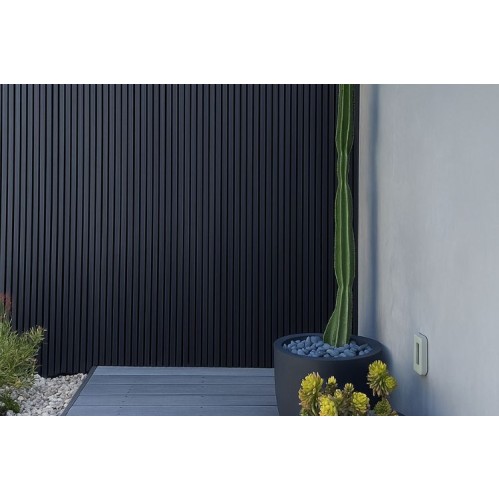 Lambriu decorativ riflaj WPC, pentru exterior, montaj rapid, rezistenta ridicata, Naimeed D7497, 280x14.8x2.1cm, Stejar gri