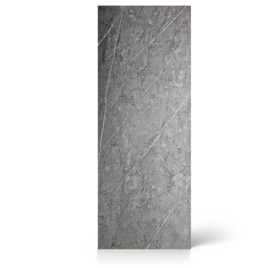 Panou decorativ riflaj WPC, Naimeed D7557, sistem de imbinare straight, aspect rafinat si montaj usor, 260x61.1x0.9cm, gri marmorat