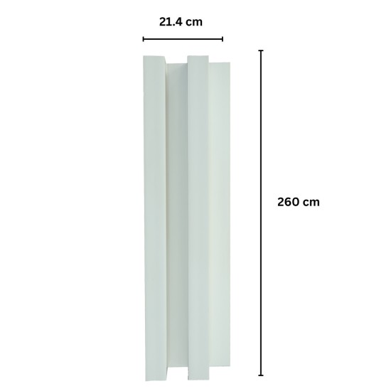 Panou decorativ riflaj WPC, montaj rapid, rezistenta ridicata, Naimeed D7517, 260x21.4x6cm, alb