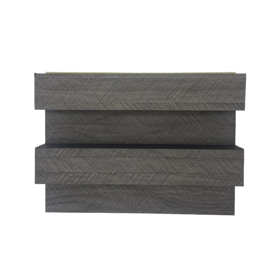 Panou decorativ riflaj WPC, montaj rapid, rezistenta ridicata, Naimeed D7518, 260x21.4x6cm, gri