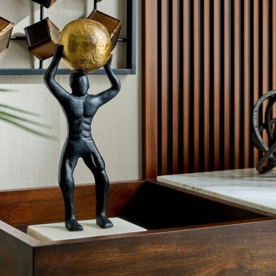 Panou decorativ riflaj WPC, montaj rapid, rezistenta ridicata, Naimeed D7515, 260x21.4x6cm, nuc inchis