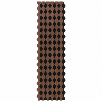 Panou riflaj acustic decorativ, MDF si pasla, Naimeed D6232, 240x30x1.8cm, Nuc
