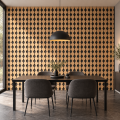 Panou riflaj acustic decorativ, MDF si pasla, Naimeed D6233, 240x30x1.8cm, Castan