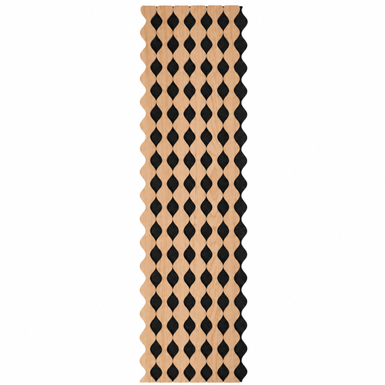 Panou riflaj acustic decorativ, MDF si pasla, Naimeed D6233, 240x30x1.8cm, Castan