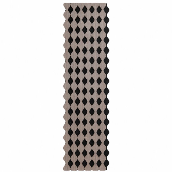 Panou riflaj acustic decorativ, MDF si pasla, Naimeed D6234, 240x30x1.8cm, Gri