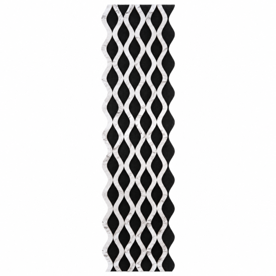 Panou riflaj acustic decorativ, MDF si pasla, Naimeed D6238, 240x30x1.8cm, Alb