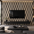 Panou riflaj acustic decorativ, MDF si pasla, Naimeed D6241, 240x30x1.8cm, Stejar