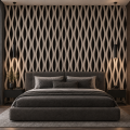 Panou riflaj acustic decorativ, MDF si pasla, Naimeed D6243, 240x30x1.8cm, Gri
