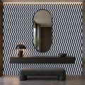 Panou riflaj acustic decorativ, MDF si pasla, Naimeed D6245, 240x30x1.8cm, Gri
